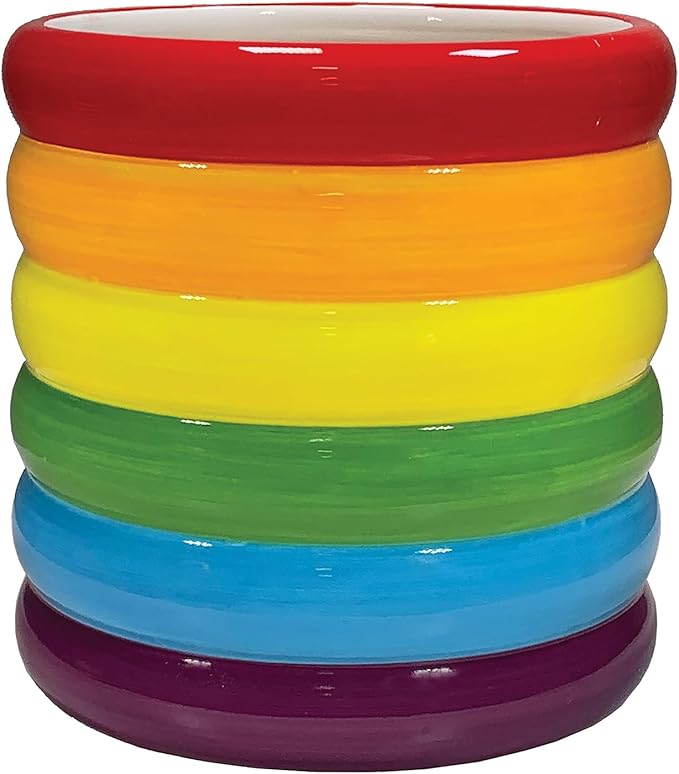 Streamline Imagined Rainbow Retro Indoor Planter, 4.5" L x 4.5" W x 4.75" H