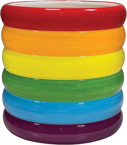 Streamline Imagined Rainbow Retro Indoor Planter, 4.5" L x 4.5" W x 4.75" H