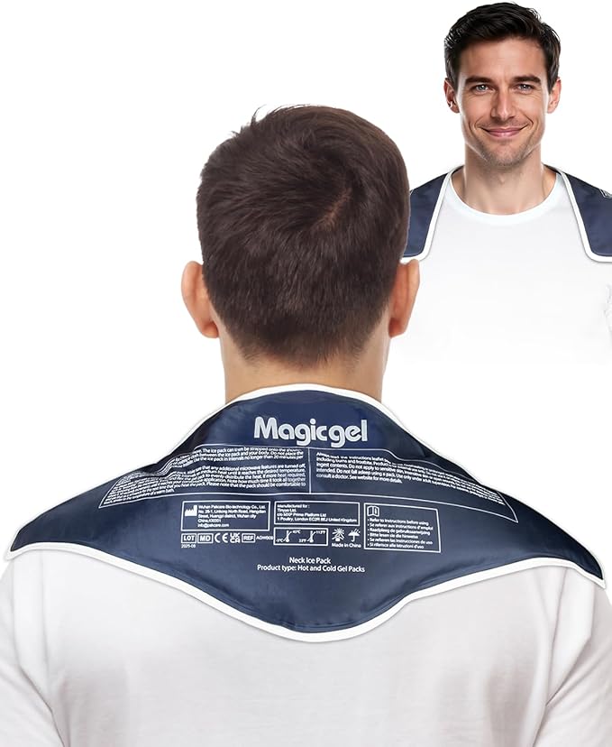 Magic Gel Neck Ice Pack - Shoulder Ice Pack - Cooling Neck Wrap - Cooler Ring - Flexible and Reusable Cold Pad - Lightweight & Comfortable - One Size Fits Most (Gray)