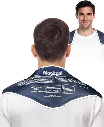 Magic Gel Neck Ice Pack - Shoulder Ice Pack - Cooling Neck Wrap - Cooler Ring - Flexible and Reusable Cold Pad - Lightweight & Comfortable - One Size Fits Most (Gray)