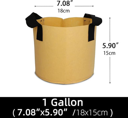 Grow Bags,Growing Pot Bags Garden Grow Bag Indoor Outdoor Fabric Aeration Plant Pot Container Flower Vegetable Pouch (Khaki,1 Gallon)