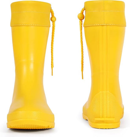 Asgard Women's Mid Calf Rain Boots Collar Gardening Boots Ultra Lightweight Portable Garden Shoes