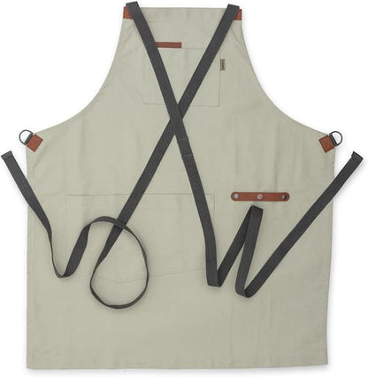 Barebones Chef Grilling Apron - Cooking Aprons for Men and Women - Durable Canvas Apron with Pockets