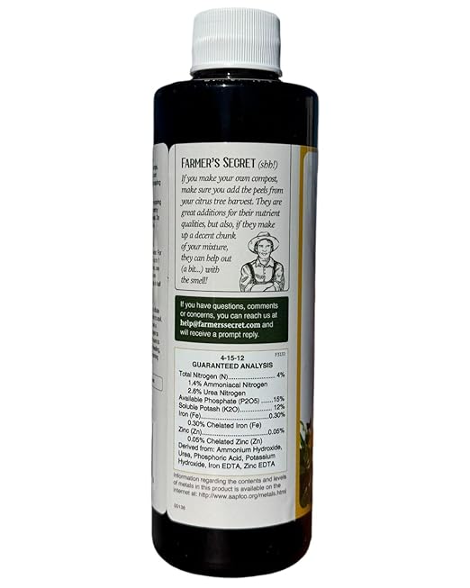 Farmer's Secret Citrus Tree Booster Fertilizer - Super Concentrated - Formulated for All Citrus Trees Including All Types of Lemons, Limes, and Oranges - Outdoor and Indoor / Container Trees (8oz)