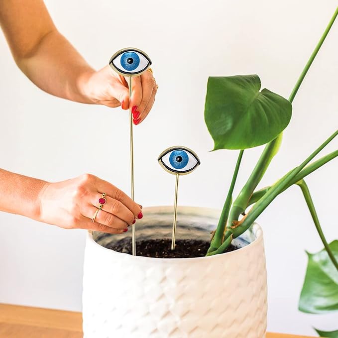 Tuitessine Resin Plant Eyes Stakes Set of 2, Eyeball Garden Plant Accessory, Evil Eye Plant Picks, Indoor Outdoor Plant Pot Decoration, Plant Lover, Plant Mom, Plant Lady Idea