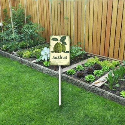 Uptell Vintage Aluminum Jackfruit Fruit Signs Yard Sign with Stake for Garden Fruit Garden Label Stakes Plant Markers for Outdoor Plants Waterproof 7x8.8 inch