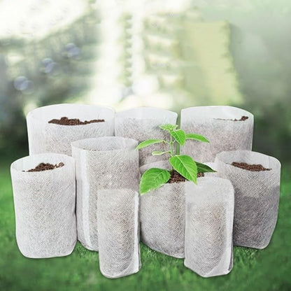 100pcs Plant Nursery Bags, Non-woven Fabric Grow Breeding Bags Flower Pots For Home Garden Accessories (18x20cm Folding)