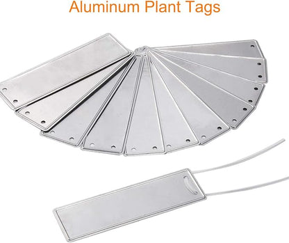Aluminum Plant Labels, Double Sided Metal Labels, Metal Label Tree ID Tags Durable & Waterproof Pot Label Tag Outdoor Marker for Indoor Outdoor Gardening Nursery (50)
