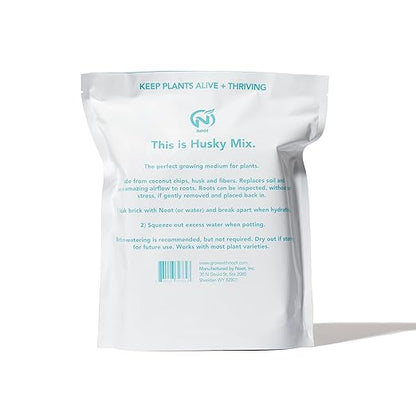 Noot Indoor Coconut Chips Husk Bark Potting Mix Coco Coir Brick. Avoid Root Rot with Fast Draining Soil. Houseplant, Monstera, Fiddle Leaf Fig, Orchid. Hydrate in Bag for ~ 2 Gal.