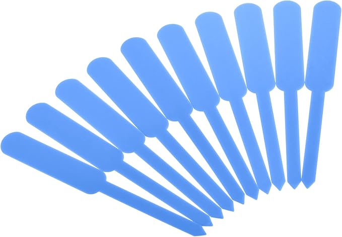 PATIKIL Plant Labels, 100Pcs PP Rectangle Marker Tags for Outdoor Indoor Garden, Light Blue