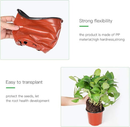 JERIA 100-Pack 6 Inch Plastic Nursery Pots Come with 100 Pcs Labels, Seedling Flower Plant Container and Seed Starting Pots
