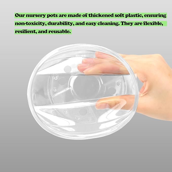20 Pack 7 Inch Clear Nursery Pots for Plants, Clear Plant Pots with Drainage Holes, Flexible Plastic Nursery Pots Variety Pack, Seedling Planter Seed Starter Pots(7 INCH)