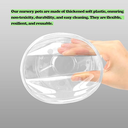 21 Pack 3.5/5/6 Inch Clear Nursery Pots for Plants, Clear Plant Pots with Drainage Holes, Flexible Plastic Plant Pots, Seedling Planter Seed Starter Pots(3.5+5+6 Inch)