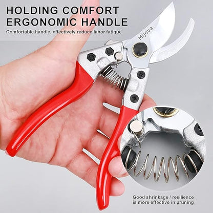 Professional Garden Shears, Sharp Pruning Shears for Gardening, Secateurs for Plants, Flowers, Twigs, Roses, Grapes, Bonsai Trees, Ideal Garden Clippers & Trimmers (silver)