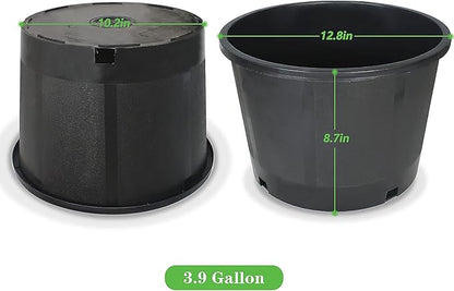 Planter Nursery Pots 3.9 Gallon Pots for Plants, Injection Molded Plastic Nursery Pots, Plant Container 3.9 Gal 10-Pack