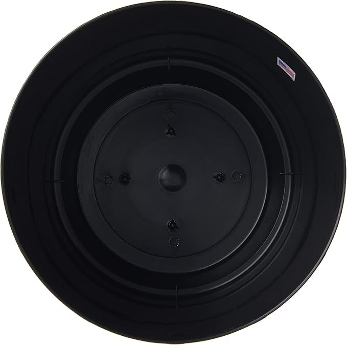 Root & Vessel Majestic Full Depth Round Cylinder Pot, Glossy Black, 8-Inch (10088)
