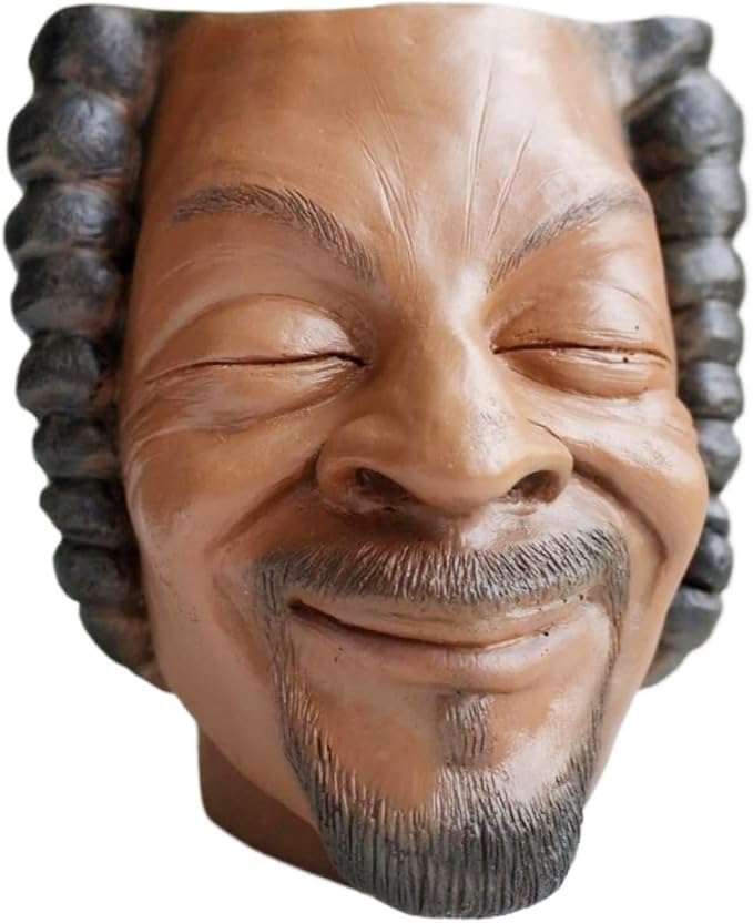 Funny Celebrity Face Planter Pot,Rapper Man Face Succulent Flower Pot,Old Man Head Planter Plant Pots for Indoor Outdoor Plants,Halloween Décor