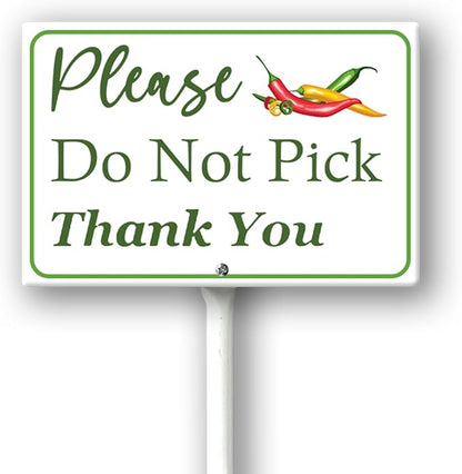 Boylee (8X12) IN Please Do Not Pick Hot Chili Peppe Thank You Yard Sign With Stake Rustproof Aluminum Fruit Vegetable Signs Stand for Home Orchard Garden Outdoor Decoration