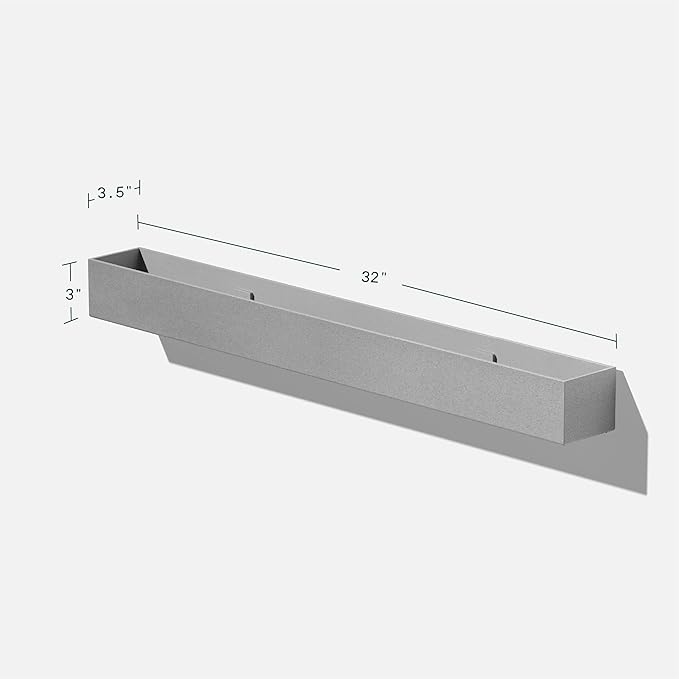 Veradek Forma Series Trough Hanging Planter - Rectangular Planter for Window Sill/Wall Decor | Made from Plastic-Stone Material | Modern Décor for Succulents, Indoor Small Plants