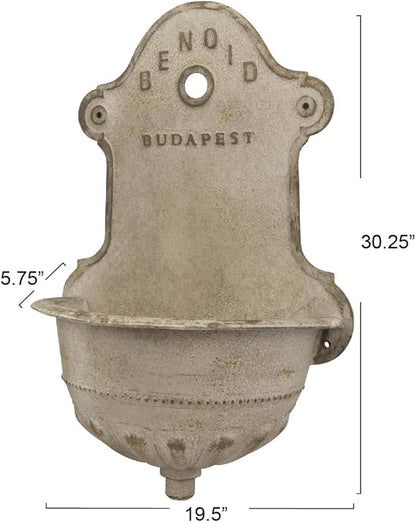 Creative Co-Op Reproduction of Vintage Iron Wall Water Fountain