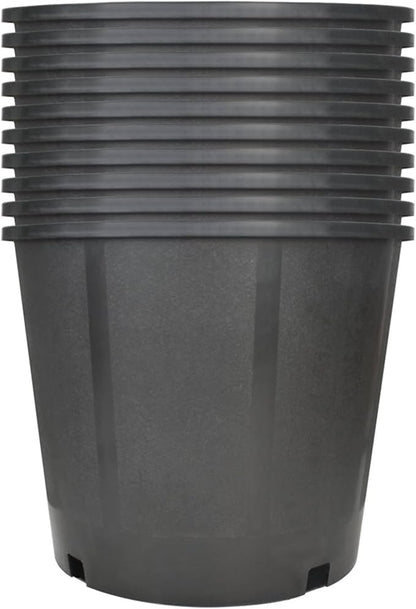 10pcs Short 3 Gallon Pots for Plants, Sturdy Plastic Planter Pots with Drainage Holes, Large Plastic Planters, Garden Planter Pots for Seedlings, Succulents