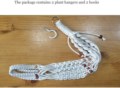 Belit 2 Pack Macrame Plant Hangers Indoor Hanging Planter Basket Decorative Flower Pot Holder Rope for Indoor Outdoor Home Decor