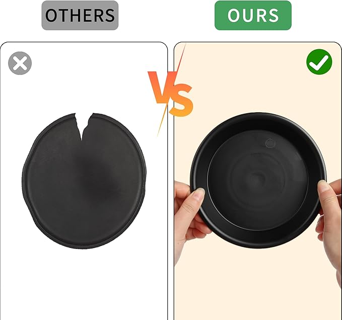 6 Pack Plant Saucer Tray, 6 Inch Round Plastic Classic Plant Saucer, 6" Heavy Duty PlasticPlastic Plant Trays for Pots Dray Tray, Black