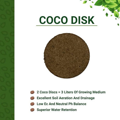 STRNG - Compressed Coco Coir Fiber Disc - 100mm Diameter - 10 Pack - Low EC Ideal for Organic Gardening Herbs, Grass, Flowers, Seedlings & Houseplants Soil Alternative