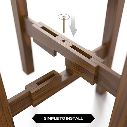 Mid Century Plant Stand - Solid Wood Item Stand Handmade with Acacia - Fits Medium & Large Pots Sizes 8 to 12 inches (Not Included) (Adjustable Width: 8-12 inches, Dark Brown)