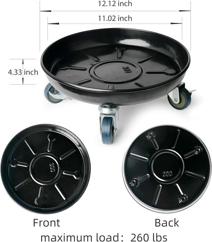 Choclaif Plant Caddy with Wheels,2 Pack Black Heavy Duty Plant Stand with Universal Wheels,Round Pot Trolley for Indoor Outdoor (12)