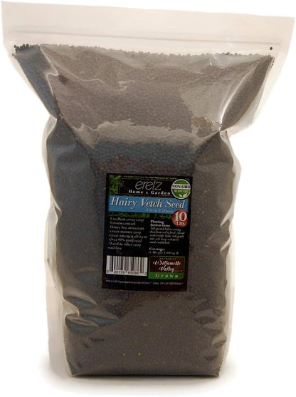 Hairy Vetch Legume Seed by Eretz (10lb) - Choose Size! Willamette Valley, Oregon Grown, Non-GMO, No Fillers, No Coatings, No Weed Seeds.
