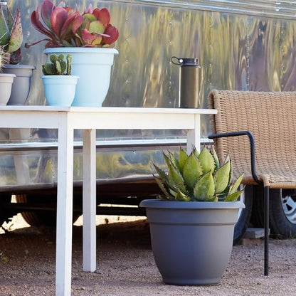 Bloem AP20908 Ariana Self Watering Planter 20", Charcoal Gray