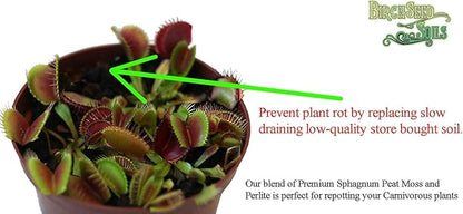 Carnivorous Plant Soil Mix – 1 Quart Bag – Premium Blend of Perlite & Peat Moss – Ideal for Venus Flytraps, Pitcher Plants, Sundews & Other Carnivorous Species – Ready to Use, Natural, Resealable Bag