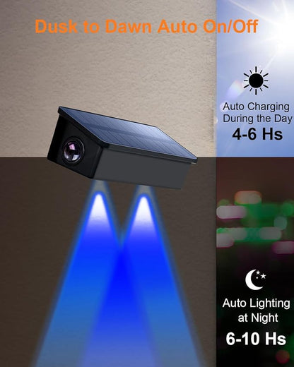 12 Pack Color Changing Solar Powered Fence Lights Outdoor Decorative LED Waterproof Yard Lamps for Outside Wall, Deck, House Patio, Rail, Stair, Yard, Pool, 7 Colorful Modes, Easy Installation