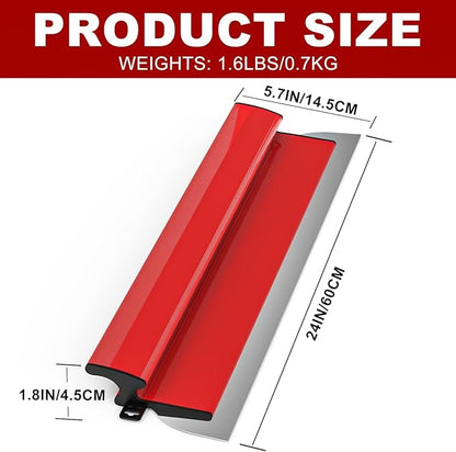 24 Inch Drywall Skimming Blade, Replaceable 0.38mm Stainless Steel Blade, Drywall Trowel for Gyprock, Drywall and Wall-Boardrd, Ergonomically Designed Grip