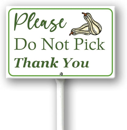 Boylee (8X12) IN Please Do Not Pick Squash Thank You Yard Sign With Stake Rustproof Aluminum Fruit Vegetable Signs Stand for Home Orchard Garden Outdoor Decoration