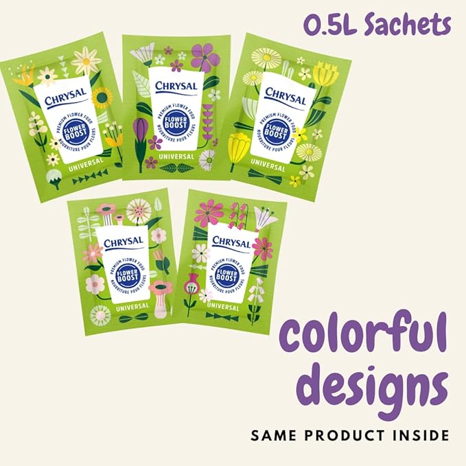 Chrysal Flower Boost – Clear Flower Food Packets for Flower Arrangements & Bouquets – Floral Supplies for Fresh Flowers – Fresh Flower Arrangements Supplies (5g - 200 Ct)