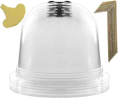 Set of 6 Original Bell Jar Cloches, 10IN Reused Plant Protector Cover Mini Greenhouse with Plant Labels Garden Cloche Dome Plant Bell Cover Plastic Plant Bell Cover for Garden Outdoors(#1)