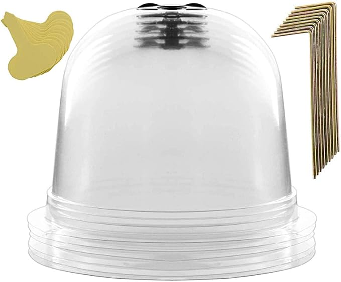 Set of 6 Original Bell Jar Cloches, 10IN Reused Plant Protector Cover Mini Greenhouse with Plant Labels Garden Cloche Dome Plant Bell Cover Plastic Plant Bell Cover for Garden Outdoors(#1)