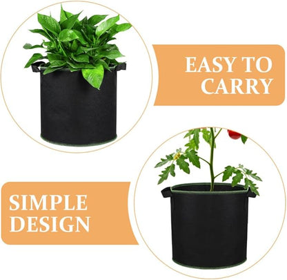 GANAZONO 6Pcs 4 Gallon Plant Grow Bags Breathable Felt Non-Woven Aeration Fabric Plant Grow Pots for Nursery Vegetable Flower Grow with Handles
