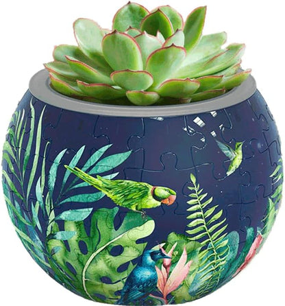 PieceRelax 3D Puzzle Planter 80 Pieces - Flower Pot - Bird of Paradise, Home Decor Flower Pots for Indoor Cactus, Succulents Pots [K1106]