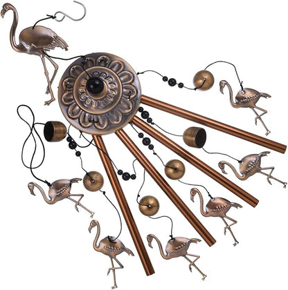 Solawindchime Outdoor Flamingos Wind Chimes, Flamingo Bronze Windchimes, Gift Wind Chime, Flamingo Wind Bell, Gifts for Women, for Home, Garden, Indoor, Outdoor Decoration, Garden Wind Chimes