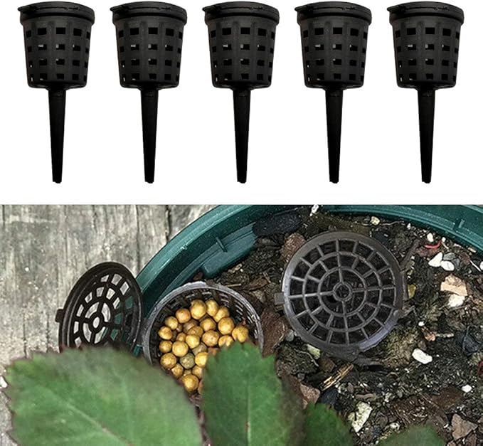 CALIDAKA 100 Pcs Fertilizer Baskets with Lid for Slow and Timed Release Fertilizers, Garden Nursery Pots Portable Aquarium Orchid Park Agriculture Slow Release to Bonsai Cultivate Plant