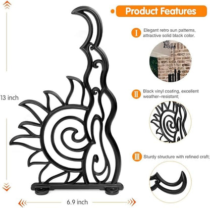 Plant Hanging Bracket Set of 2, 13" Wall Mount Plant Hanger Hooks, Sturdy Heavy Duty Aluminum Hanging Plant Bracket, Indoor Outdoor Plant Hanger Hook for Hanging Plants Bird Feeder Lantern, SUN&Moon