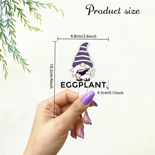 arricraft 15 Pcs Gnome Plant Markers, 15 Styles Vegetables Name Plants Tags Funny Garden Labels Acrylic T Type Plant Labels for Vegetables Seedling Potted Garden Stake Sign 10.2x6.8cm(4x2.68inch)