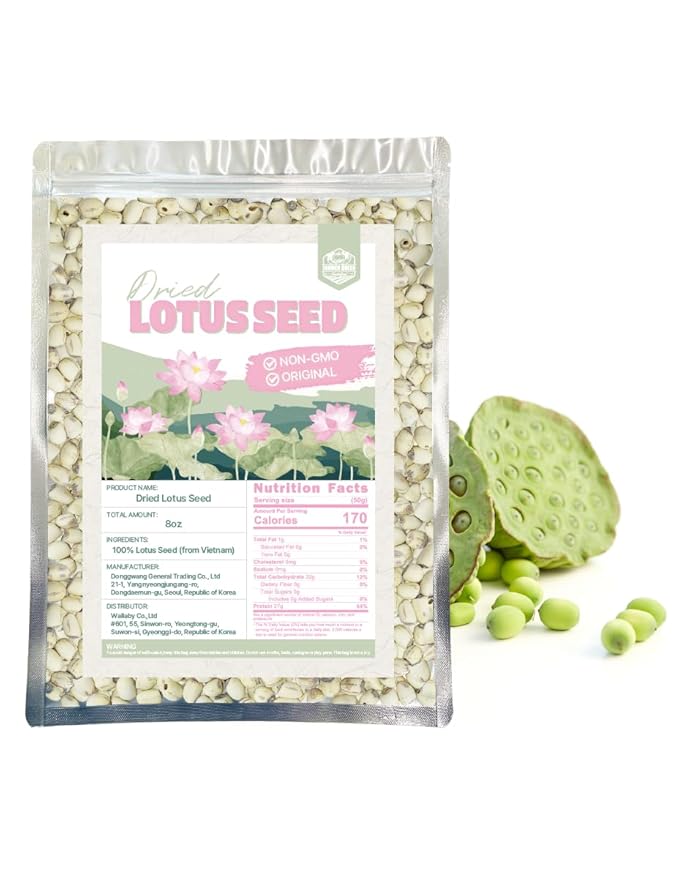 Farmer Queen Dried Lotus Seeds 8 Ounce for Tea & Baking Rich In Methionine Good for Gut health and Diet