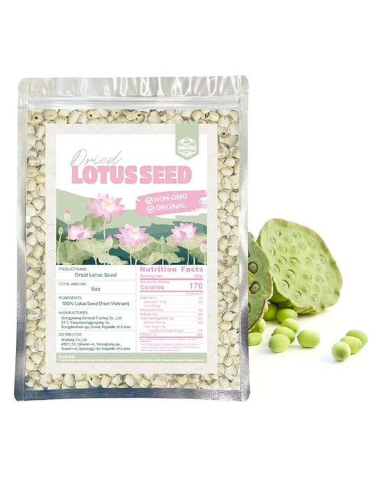 Farmer Queen Dried Lotus Seeds 8 Ounce for Tea & Baking Rich In Methionine Good for Gut health and Diet
