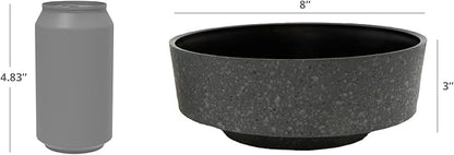 The HC Companies 8 Inch Round Plastic Succulent Capri Bowl 8"x8"x3" in Artisan Taupe with Copper Bottom Color