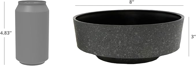 The HC Companies 8 Inch Round Plastic Succulent Capri Bowl Decorative Indoor Flower Succulent Planter Pot with Drain Plug Hole, Vanilla Bisque