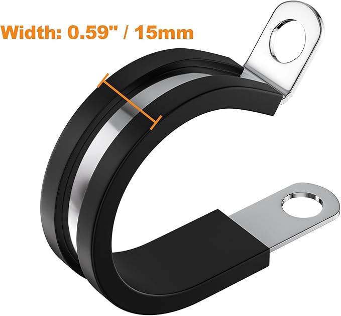 20 PCS 1 Inch Cable Clamps, 304 Stainless Steel Cable Clamps, Insulated Clamp, Hose Clamp, Pipe Clamp, Sturdy Clamp, and Wire Clamp by RTHIEAI